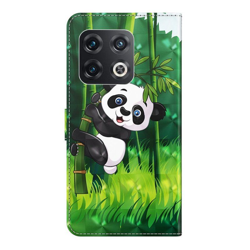 Folio-fodral OnePlus 10 Pro 5G Med Kedjar Strappy Panda