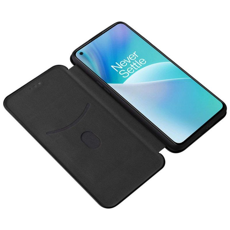 Folio-fodral OnePlus Nord 2T 5G Läderfodral Ring Kolfiber