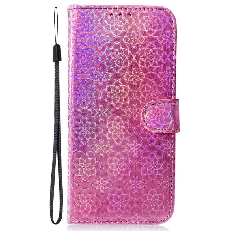 Folio-fodral OnePlus Nord 2T 5G Med Kedjar Strappy Geometriska Blommor