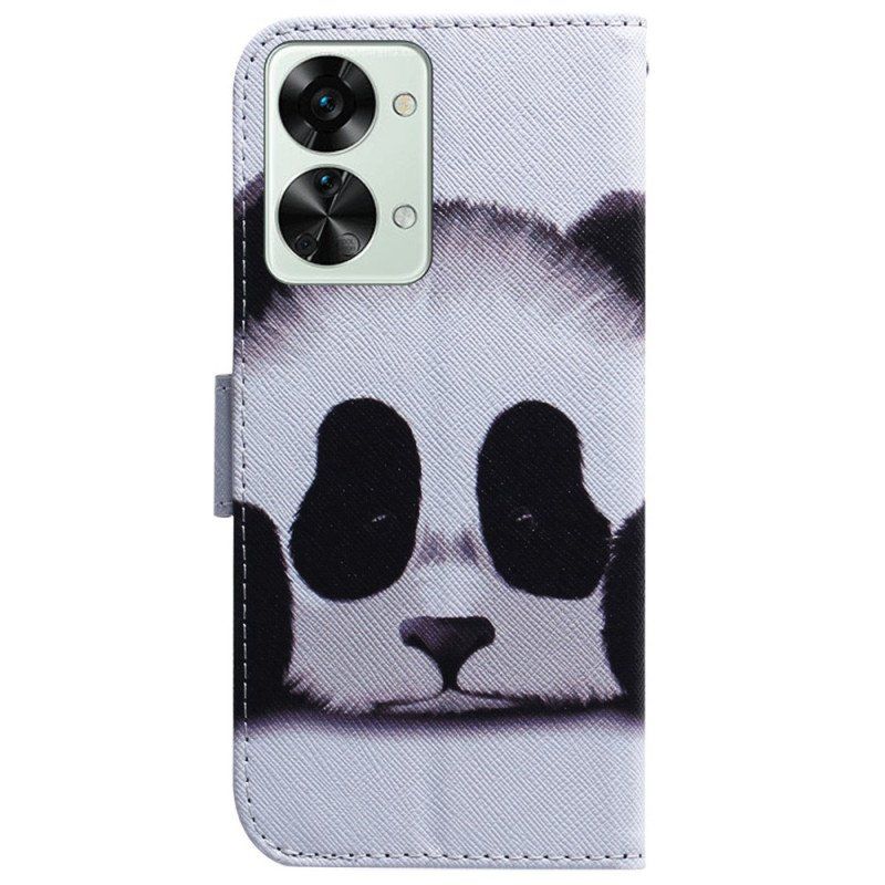 Folio-fodral OnePlus Nord 2T 5G Med Kedjar Strappy Panda