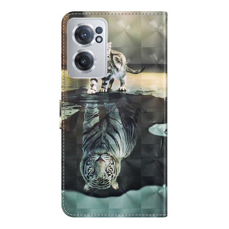 Folio-fodral OnePlus Nord CE 2 5G Framtida Tiger