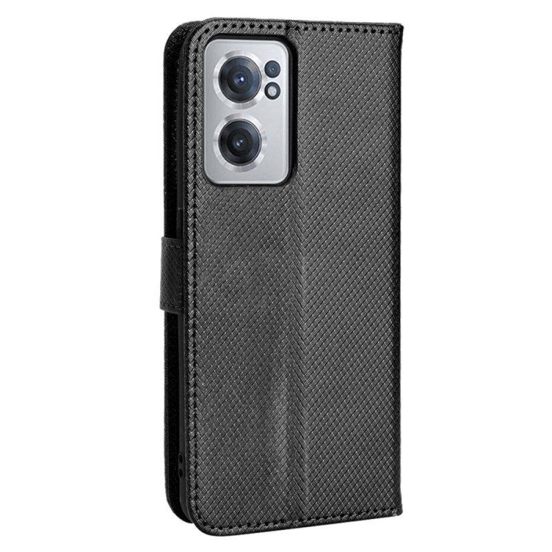 Folio-fodral OnePlus Nord CE 2 5G Med Kedjar Strappy Diamond Texture