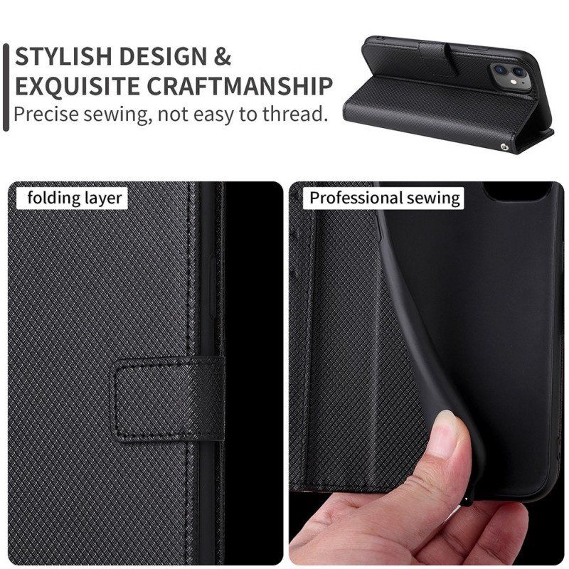 Folio-fodral OnePlus Nord CE 2 5G Med Kedjar Strappy Diamond Texture