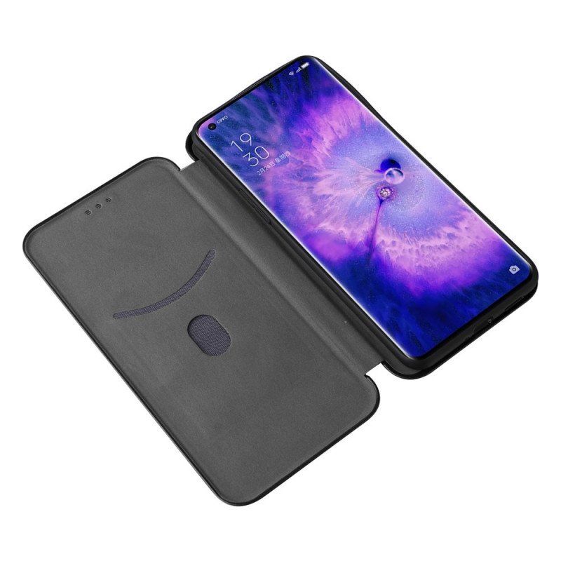 Folio-fodral Oppo Find X5 Pro Läderfodral Kolfiberstruktur