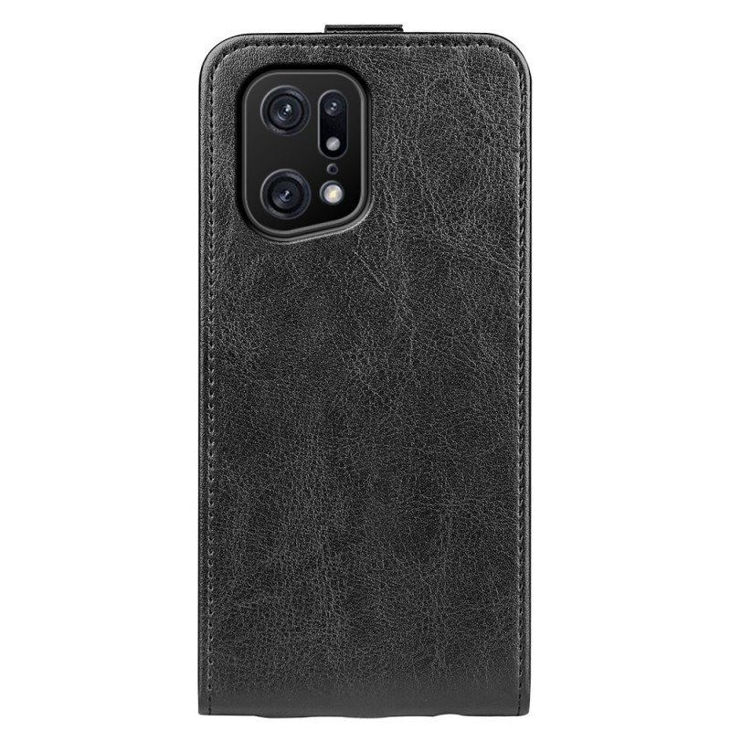 Folio-fodral Oppo Find X5 Pro Läderfodral Vertikal Klaff