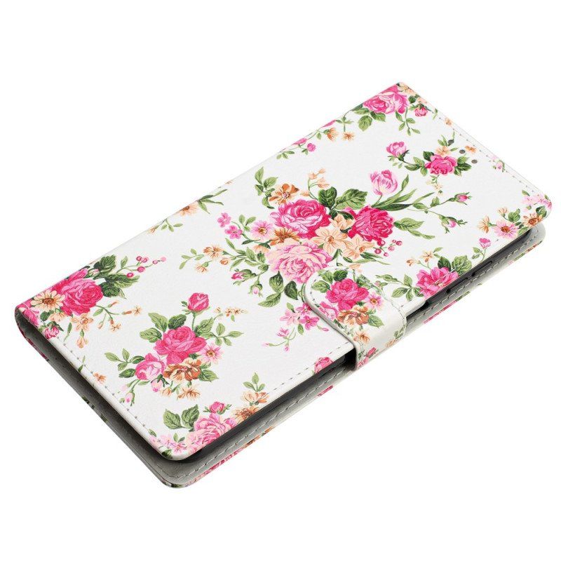 Folio-fodral Oppo Reno 8 Lite Med Kedjar Rem Liberty Flowers