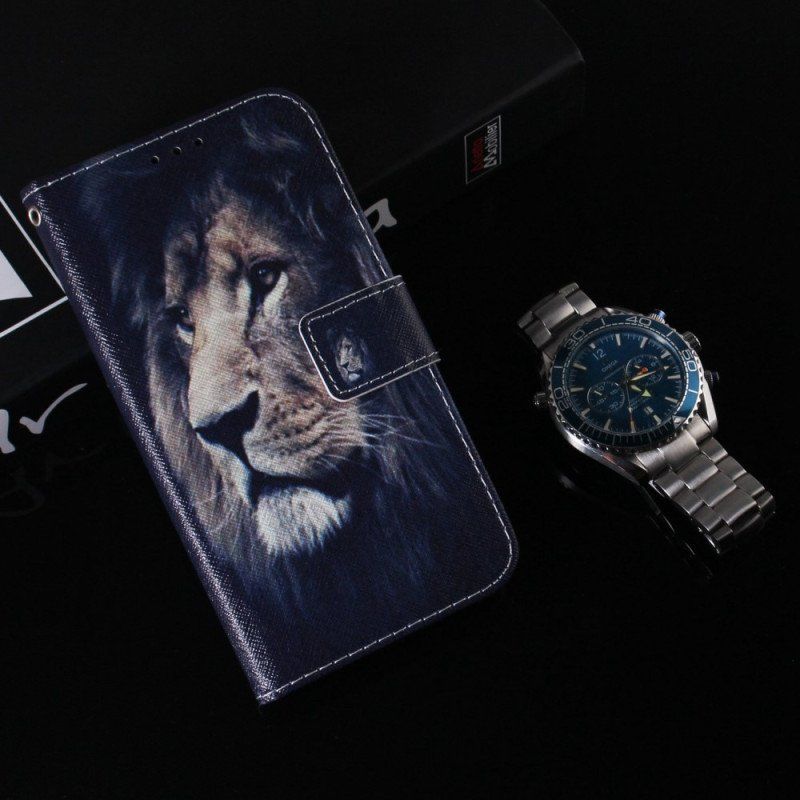 Folio-fodral Oppo Reno 8 Med Kedjar Lanyard Lion