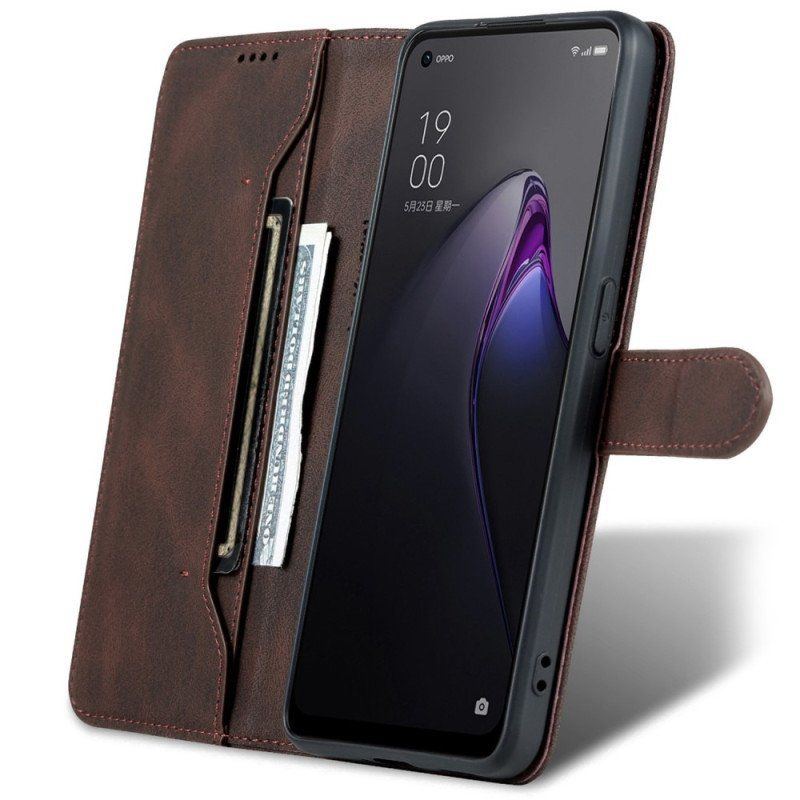 Folio-fodral Oppo Reno 8 Pro Azns Vintage Lädereffekt