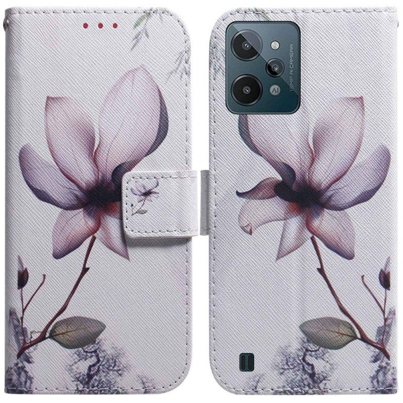 Folio-fodral Realme C31 Rosa Blomma