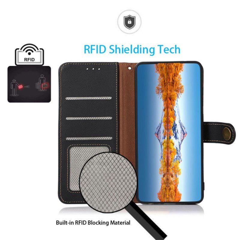 Folio-fodral Realme GT2 Pro Khazneh Rfid Äkta Läder