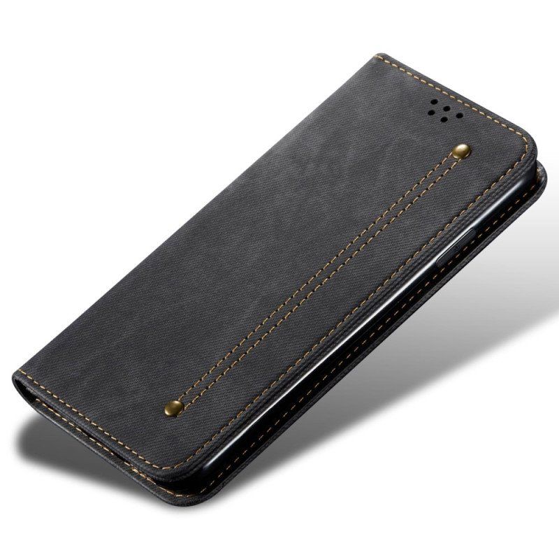 Folio-fodral Samsung Galaxy A14 / A14 5G Läderfodral Denim Tyg