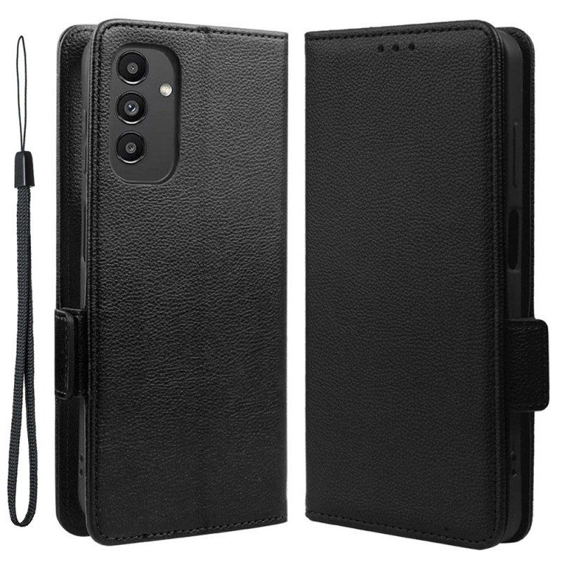 Folio-fodral Samsung Galaxy A14 / A14 5G Med Kedjar Strappy Litchi Läder Style