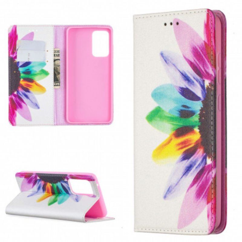 Folio-fodral Samsung Galaxy A52 4G / A52 5G / A52s 5G Läderfodral Akvarell Blomma