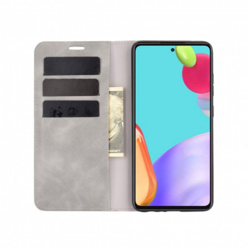 Folio-fodral Samsung Galaxy A52 4G / A52 5G / A52s 5G Läderfodral Mjukt Lädereffekt