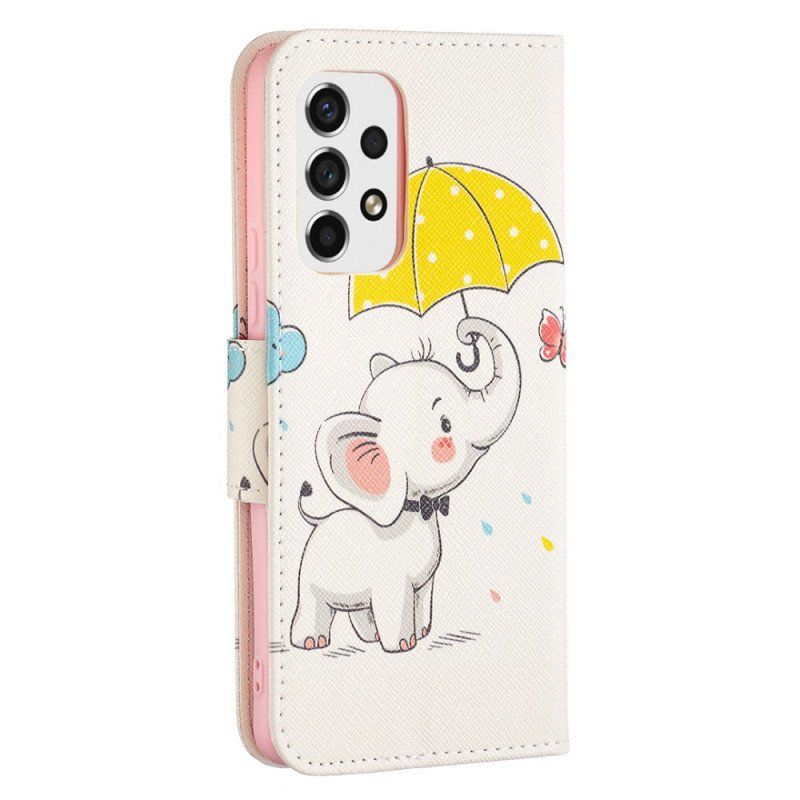 Folio-fodral Samsung Galaxy A53 5G Baby Elefant