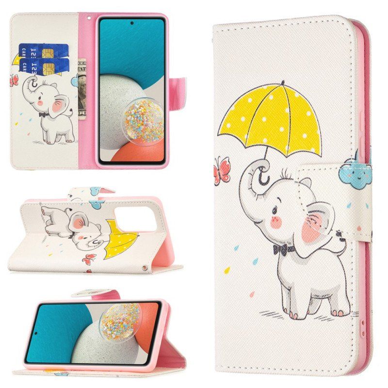 Folio-fodral Samsung Galaxy A53 5G Baby Elefant