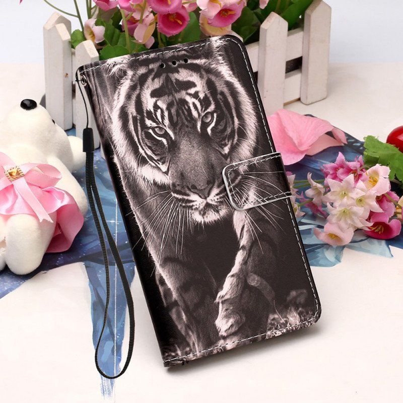 Folio-fodral Samsung Galaxy A53 5G Med Kedjar Strappy Night Tiger