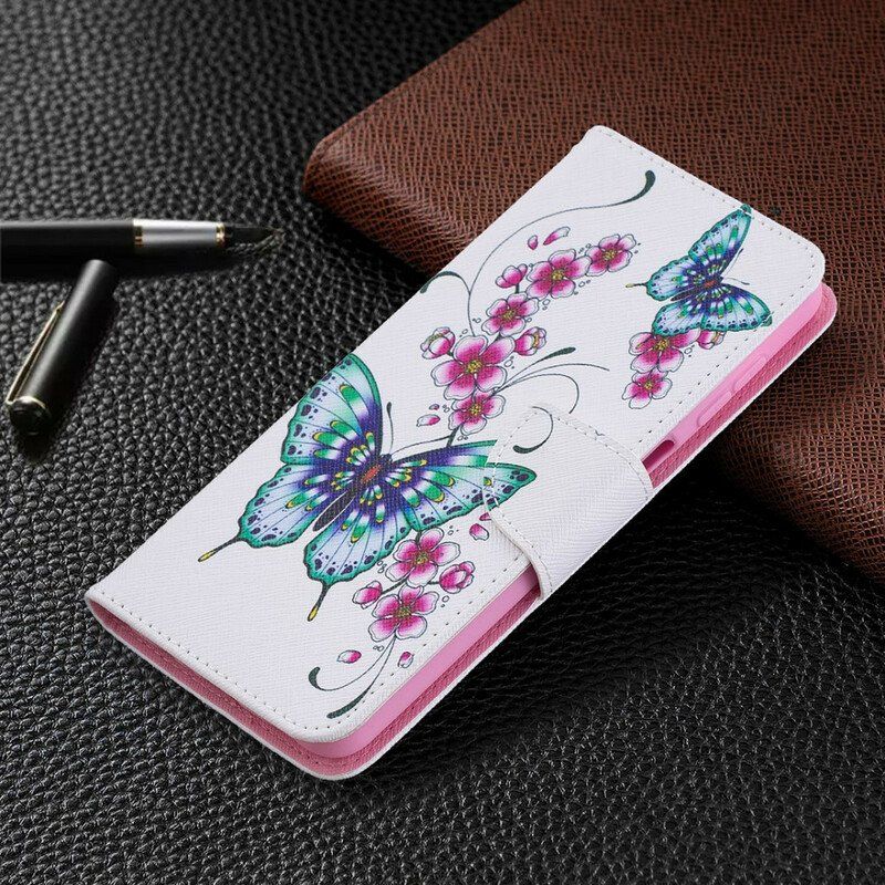 Folio-fodral Samsung Galaxy M12 / A12 Butterflies Kings