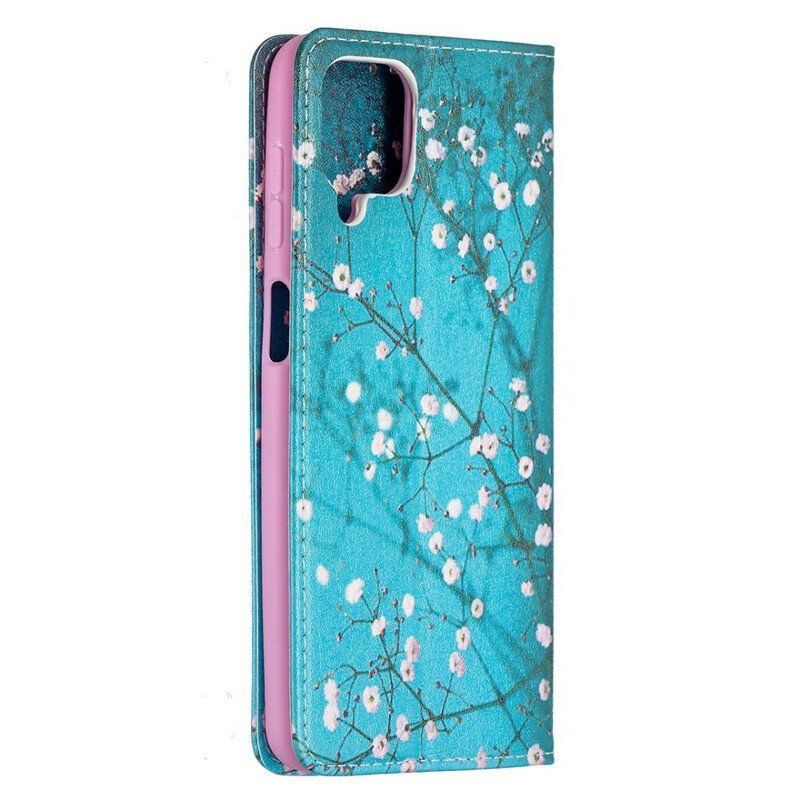 Folio-fodral Samsung Galaxy M12 / A12 Läderfodral Blommande Grenar