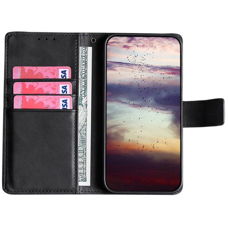 Folio-fodral Samsung Galaxy M13 Krokodilskinnstil