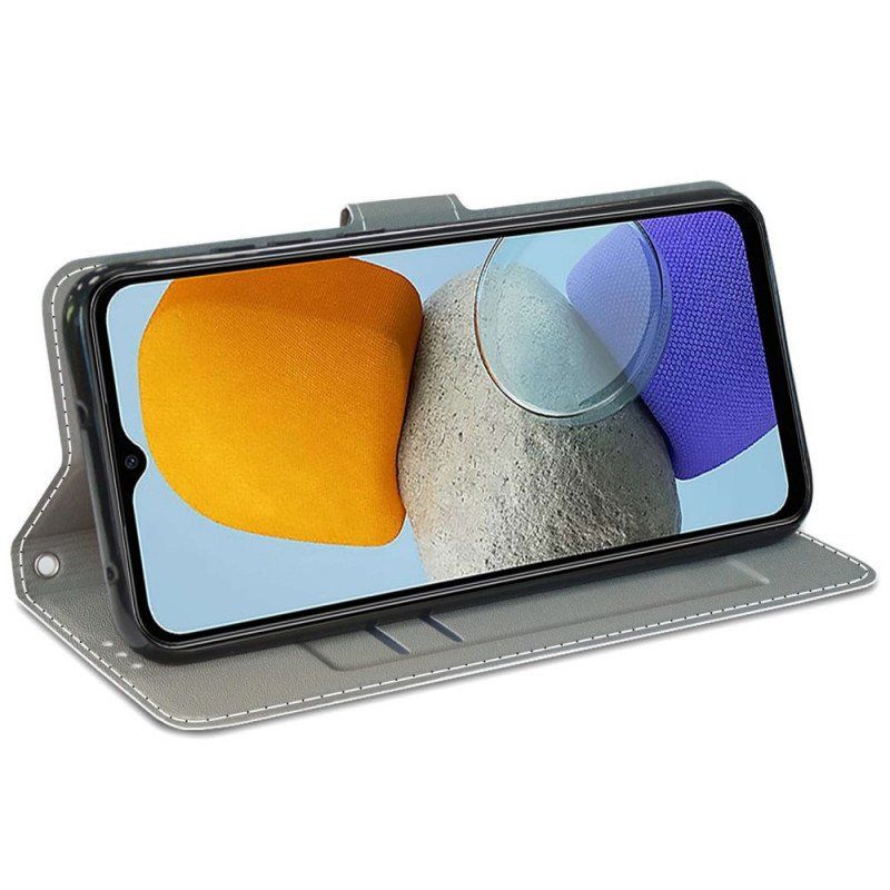 Folio-fodral Samsung Galaxy M23 5G Rosor Med Snodd