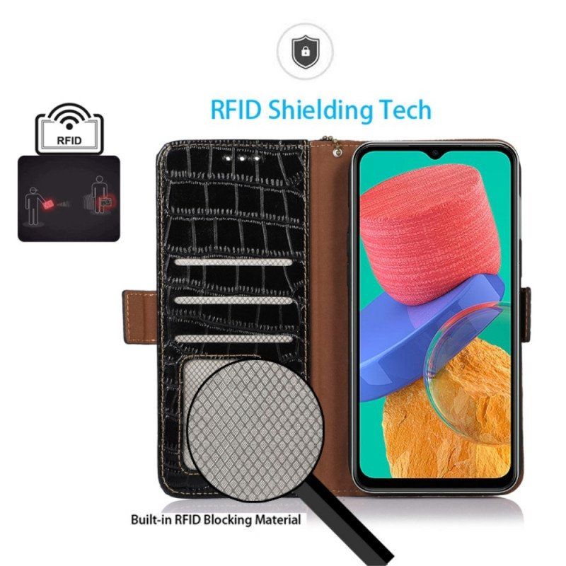 Folio-fodral Samsung Galaxy M33 5G Crocodile Style Rfid