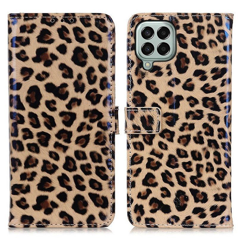 Folio-fodral Samsung Galaxy M33 5G Lilla Leopardeffekten