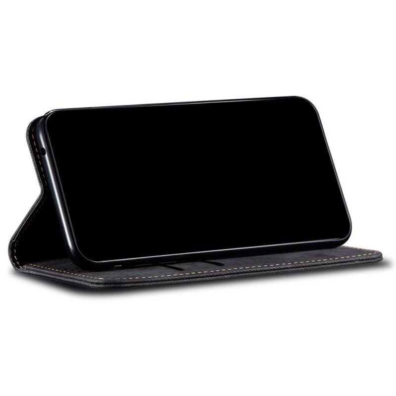 Folio-fodral Samsung Galaxy M52 5G Läderfodral Denim Tyg