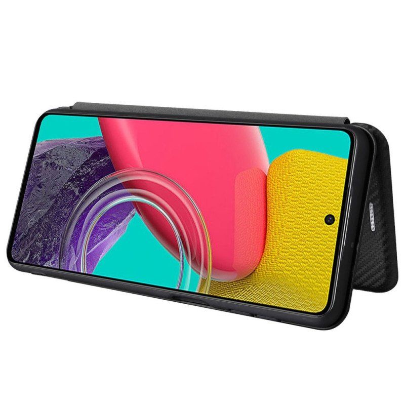 Folio-fodral Samsung Galaxy M53 5G Läderfodral Kolfiber