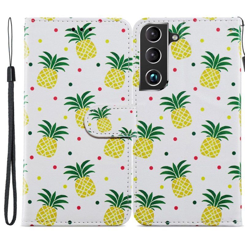 Folio-fodral Samsung Galaxy S22 5G Flera Ananas