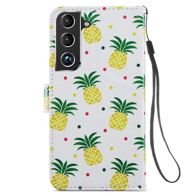 Folio-fodral Samsung Galaxy S22 5G Flera Ananas