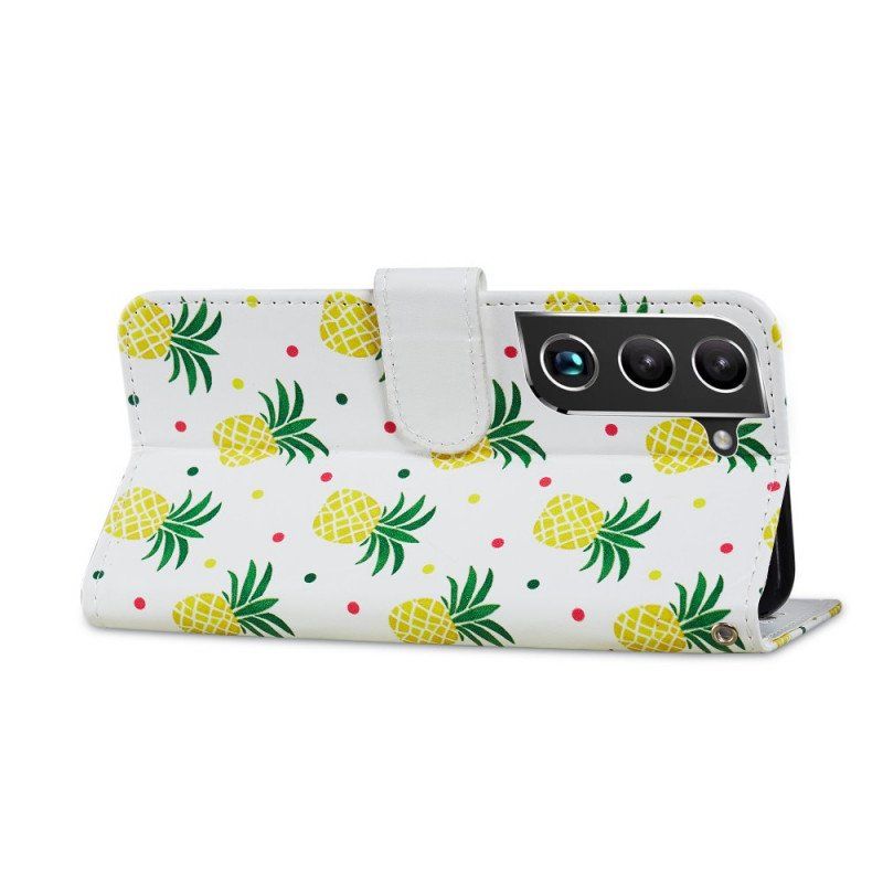 Folio-fodral Samsung Galaxy S22 5G Flera Ananas