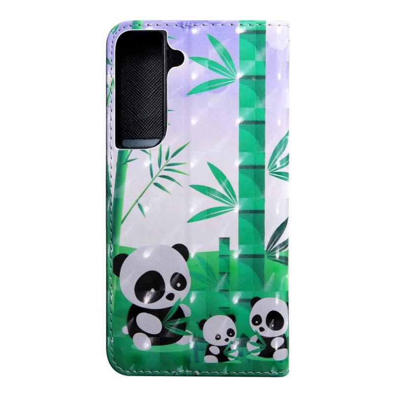 Folio-fodral Samsung Galaxy S22 5G Panda Familj