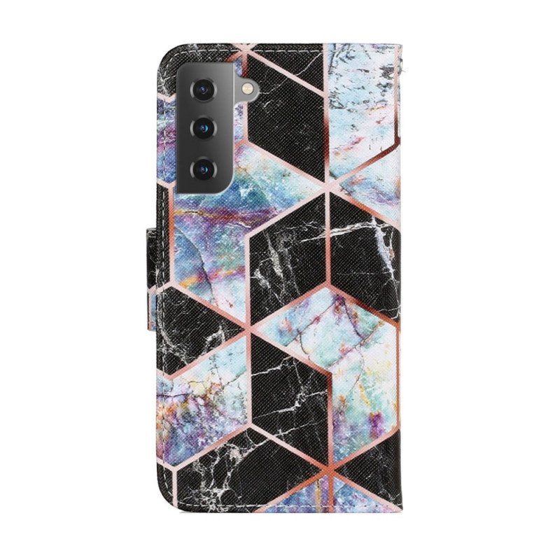 Folio-fodral Samsung Galaxy S22 Plus 5G Geometrisk Marmor