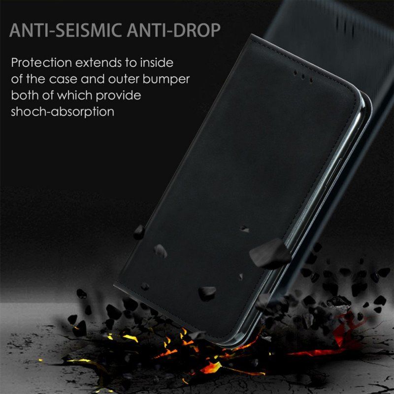 Folio-fodral Samsung Galaxy S22 Ultra 5G Läderfodral Skin-touch Design