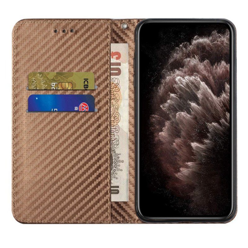 Folio-fodral Samsung Galaxy S22 Ultra 5G Med Kedjar Läderfodral Kolfiberrem