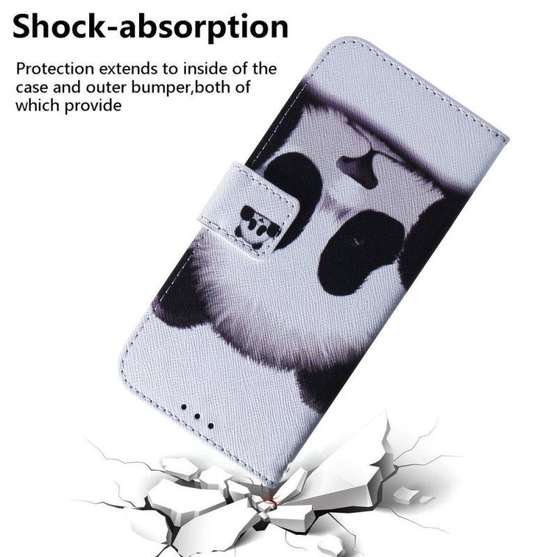 Folio-fodral Samsung Galaxy S23 5G Med Kedjar Min Lanyard Panda