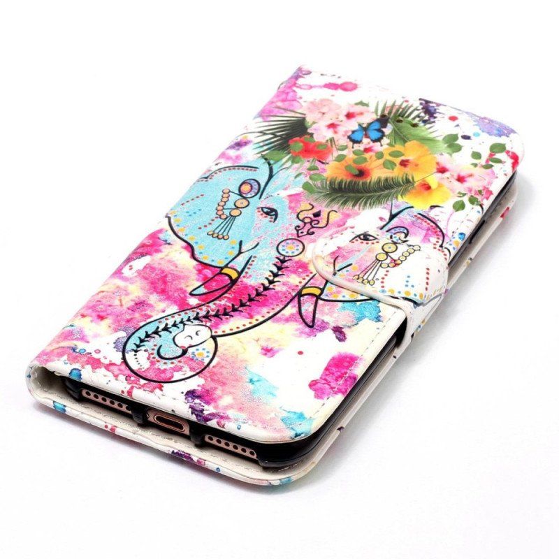 Folio-fodral Samsung Galaxy S23 5G Med Kedjar Tribal Elefant Med Rem