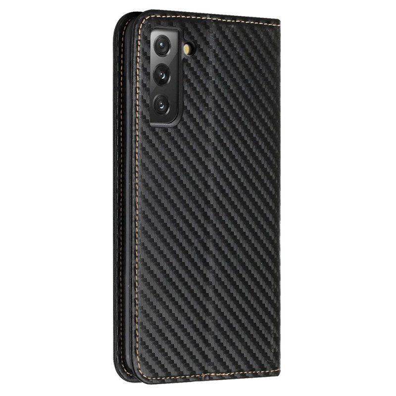 Folio-fodral Samsung Galaxy S23 Plus 5G Med Kedjar Läderfodral Strappy Carbon Fiber Style