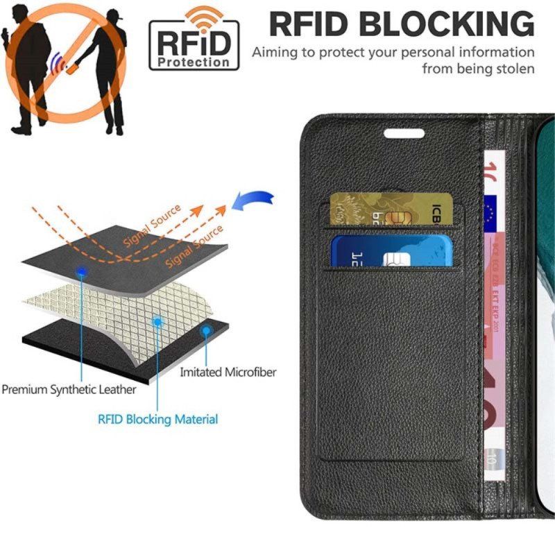 Folio-fodral Samsung Galaxy S23 Ultra 5G Läderfodral Rfid Diamanter