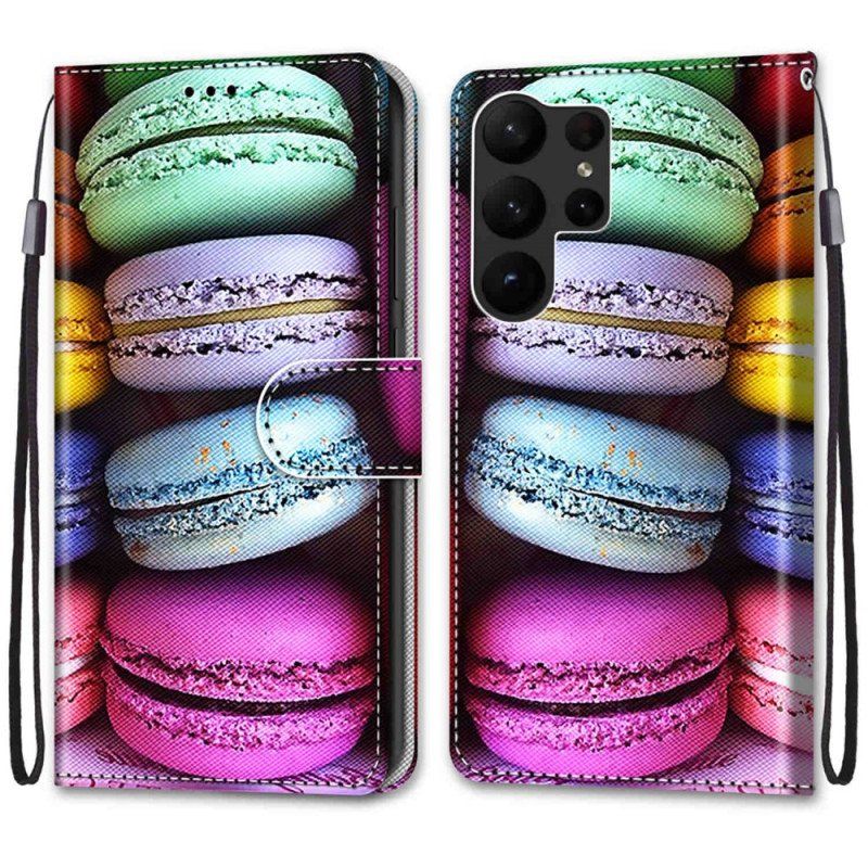 Folio-fodral Samsung Galaxy S23 Ultra 5G Macarons