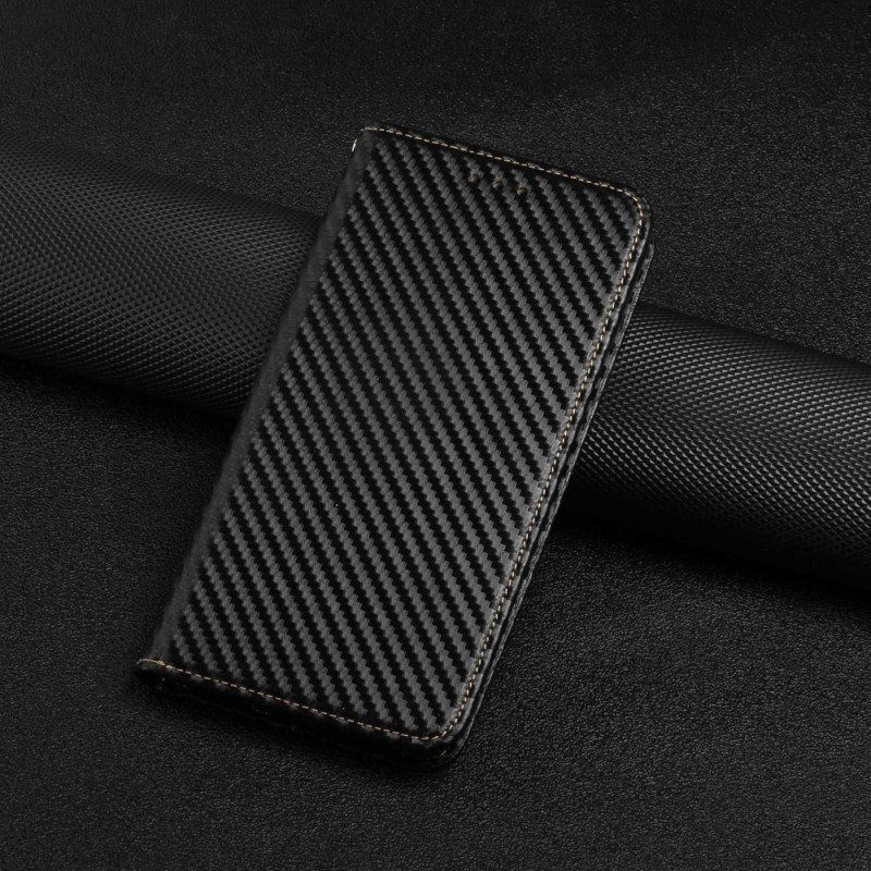 Folio-fodral Samsung Galaxy S23 Ultra 5G Med Kedjar Läderfodral Strappy Carbon Fiber Style