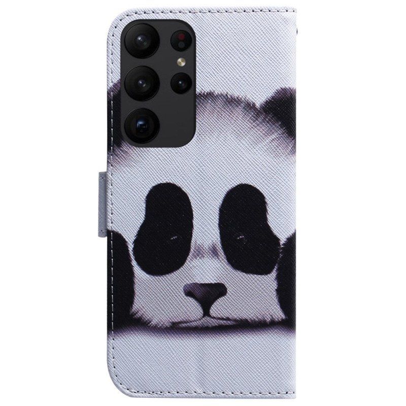 Folio-fodral Samsung Galaxy S23 Ultra 5G Med Kedjar Min Lanyard Panda