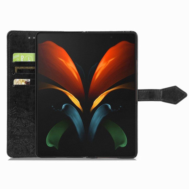 Folio-fodral Samsung Galaxy Z Fold 4 Med Kedjar Medeltida Strappy Mandala