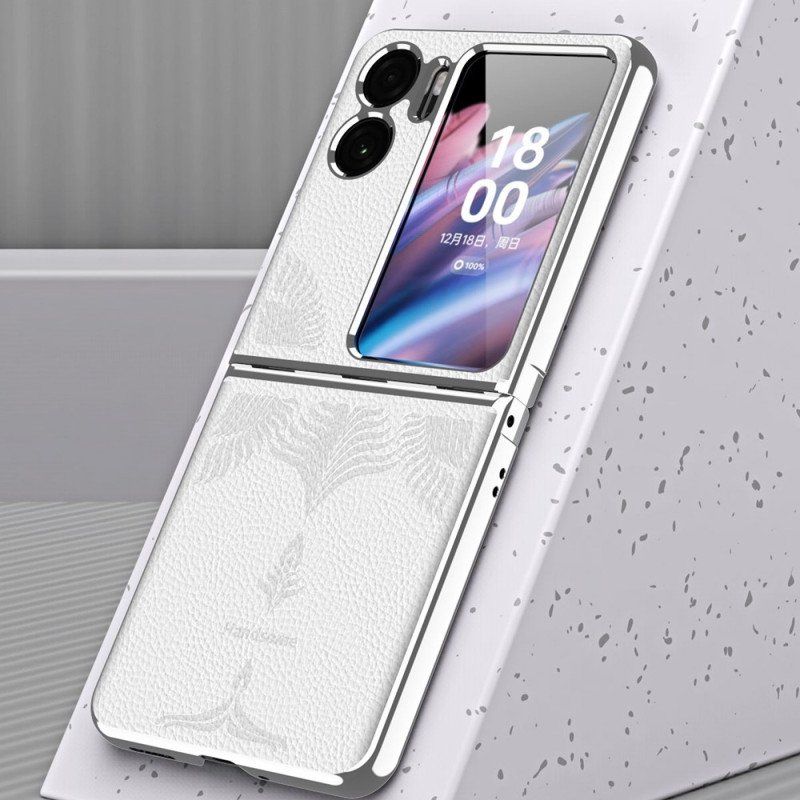 Folio-fodral Skal Oppo Find N2 Flip Läderfodral Lychee Läderstil