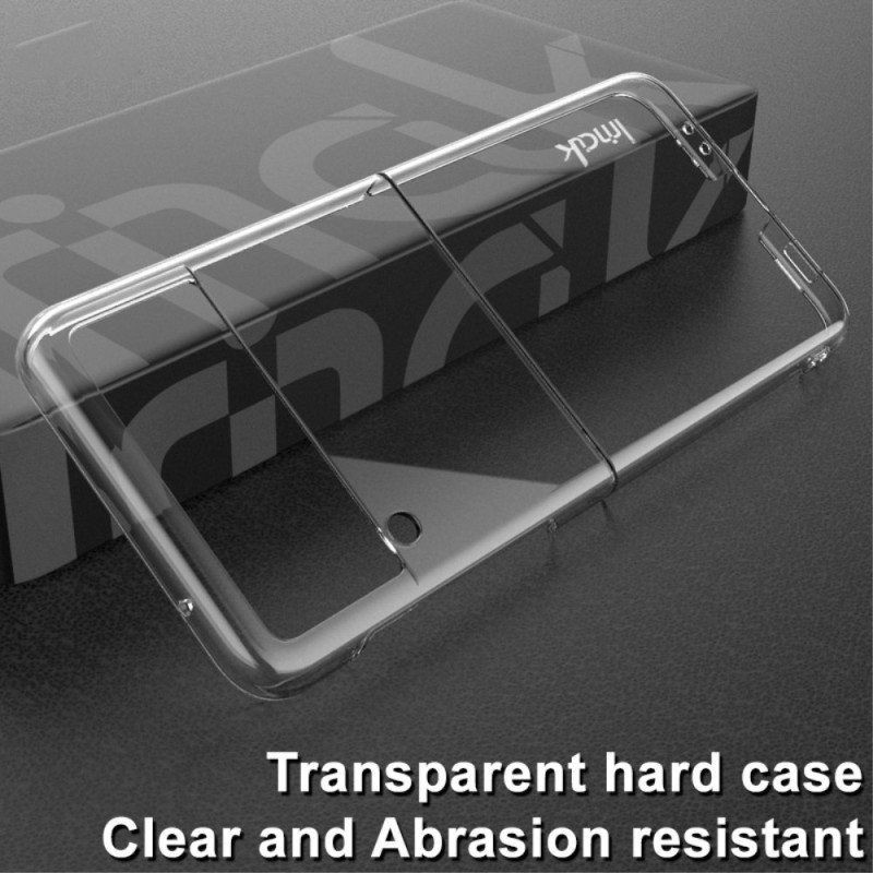 Folio-fodral Skal Samsung Galaxy Z Flip 4 Läderfodral Imak Transparent