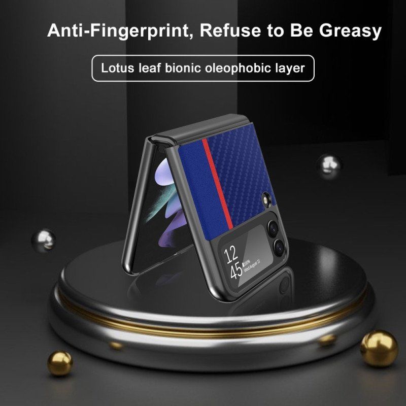 Folio-fodral Skal Samsung Galaxy Z Flip 4 Läderfodral Kolfiber Lc.imeeke