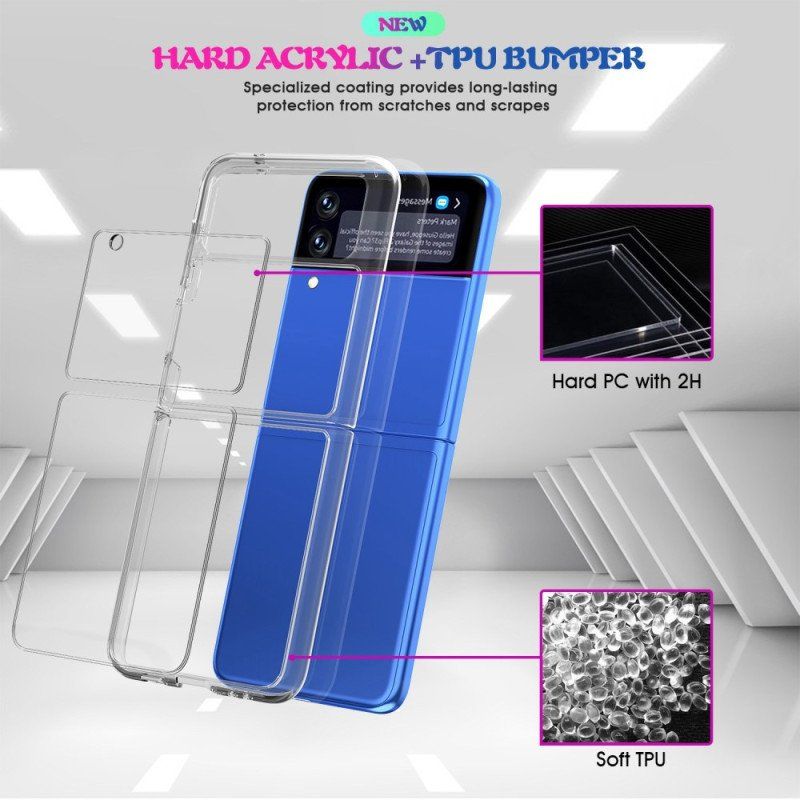 Folio-fodral Skal Samsung Galaxy Z Flip 4 Läderfodral Kristall