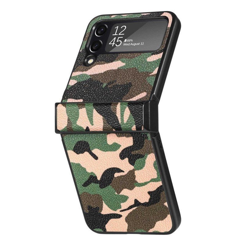 Folio-fodral Skal Samsung Galaxy Z Flip 4 Läderfodral Militärt Kamouflage