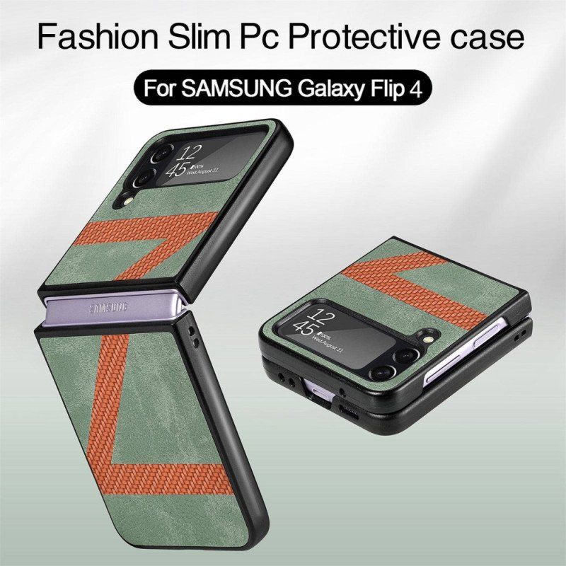 Folio-fodral Skal Samsung Galaxy Z Flip 4 Läderfodral Stil Läder Z Design